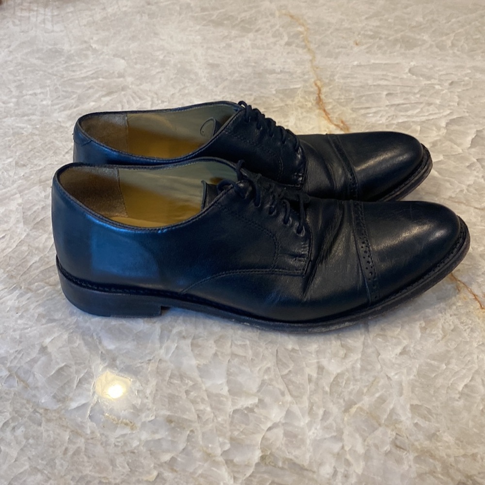 Brooks Brothers Black Leather Cap Toe Oxford Dress Shoes